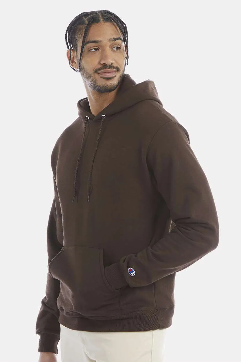 Champion Herren Double Dry Eco Feuchtigkeitstransportierende Fleece Kapuzenpullover Hoodie mit Kangaroo-Tasche - Schokoladenbraun