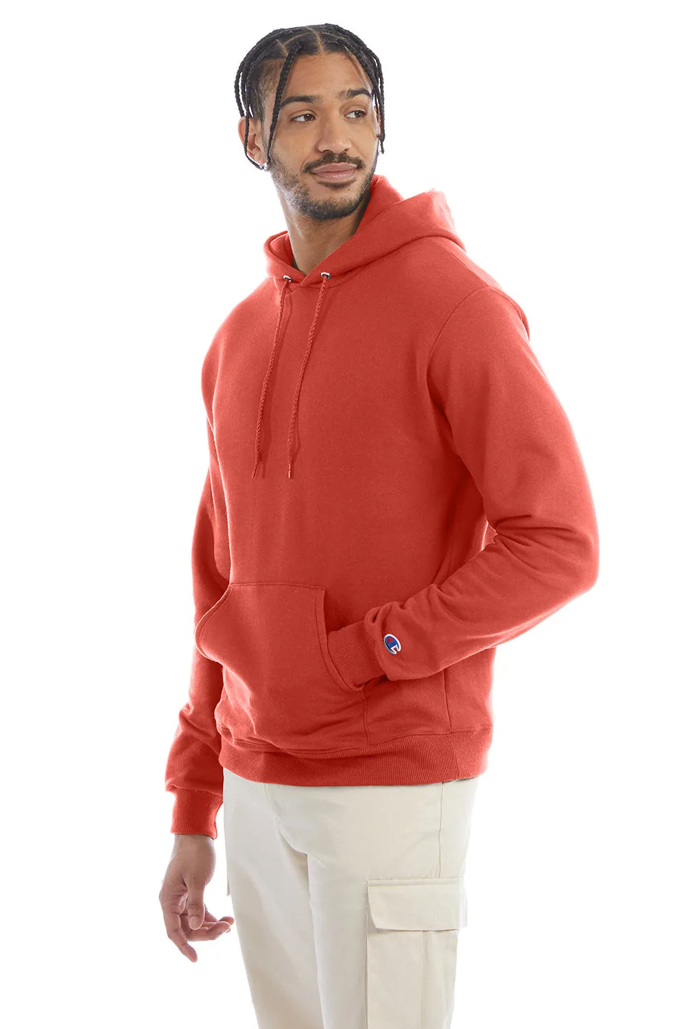 Champion Herren Double Dry Eco Feuchtigkeitstransportierende Fleece Kapuzenpullover Hoodie mit Kangaroo-Tasche - Red River Clay