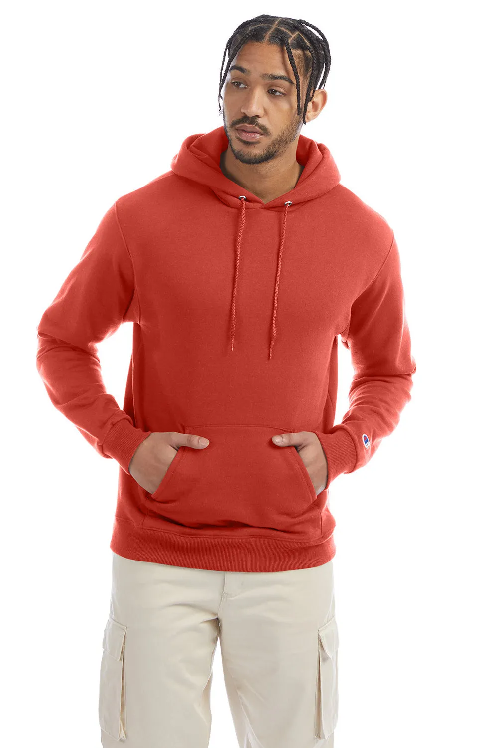 Champion Herren Double Dry Eco Feuchtigkeitstransportierende Fleece Kapuzenpullover Hoodie mit Kangaroo-Tasche - Red River Clay