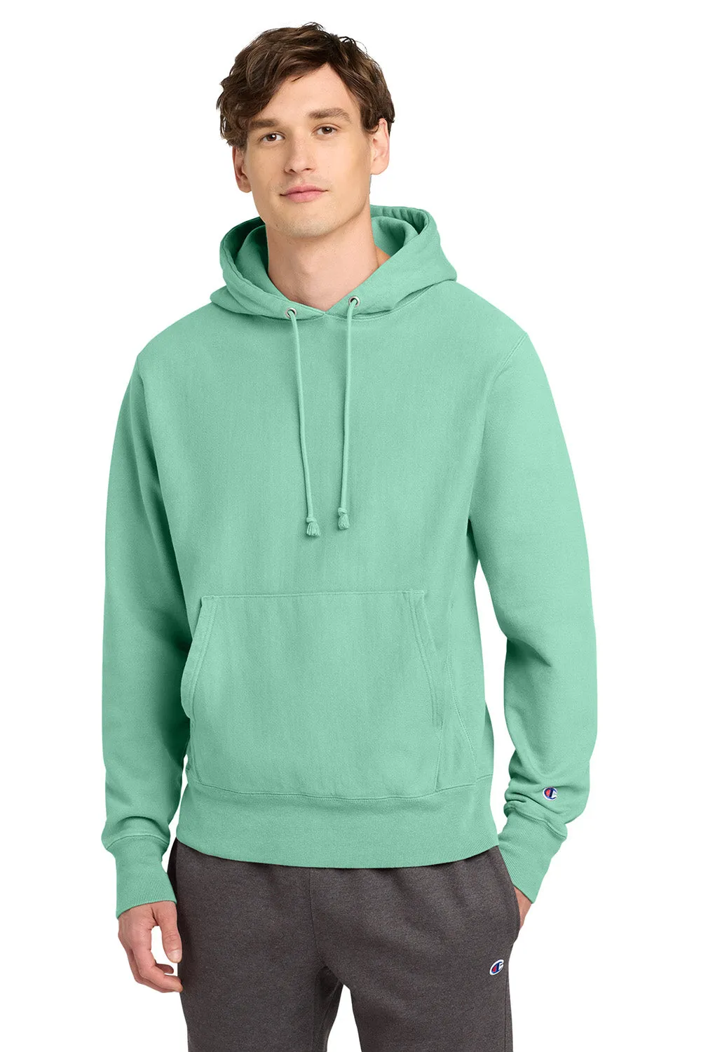 Champion Herren Reverse Weave Garment Dyed Kapuzenpullover mit Kangaroo-Tasche - Blasses Seegrün