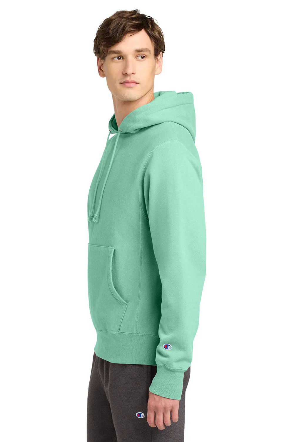 Champion Herren Reverse Weave Garment Dyed Kapuzenpullover mit Kangaroo-Tasche - Blasses Seegrün