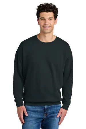 Comfort Colors Herren Fleece Pullover mit Rundhalsausschnitt - gefärbtes Gewebe - Schwarz