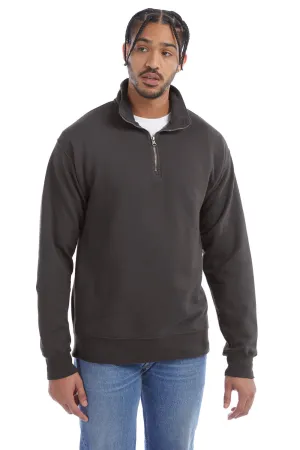 ComfortWash von Hanes Herren 1/4-Zip Sweatshirt - Eisenbahngrau
