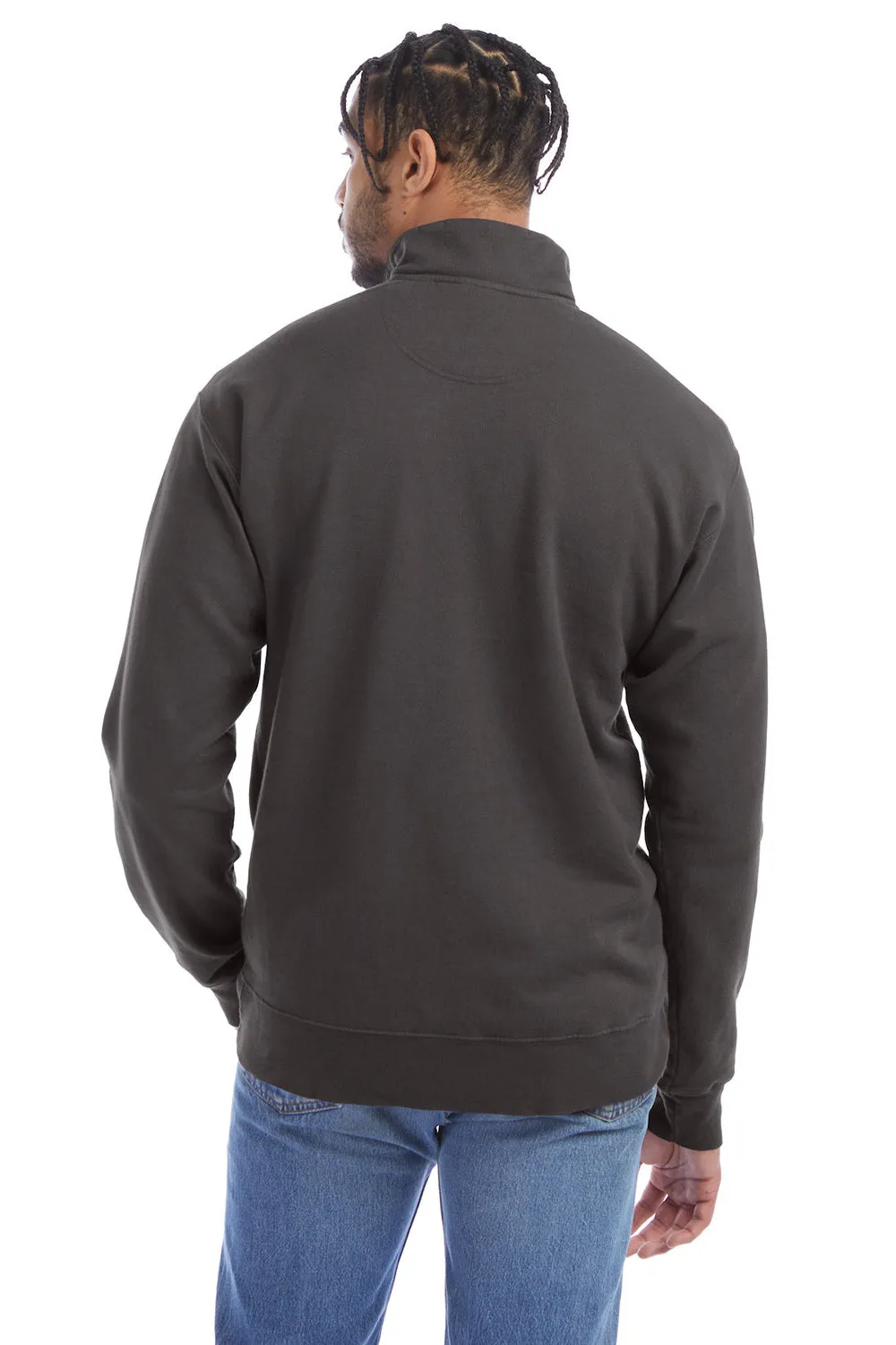 ComfortWash von Hanes Herren 1/4-Zip Sweatshirt - Eisenbahngrau