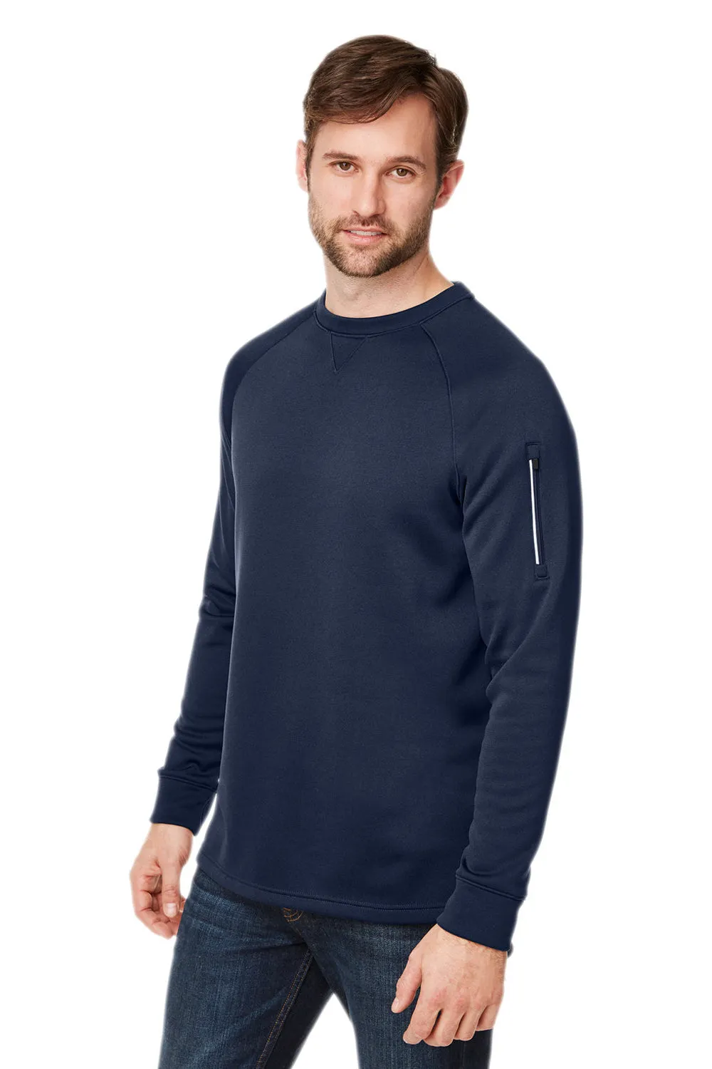 Core 365 Herren Fusion ChromaSoft Anti-Static Fleece Crewneck Sweatshirt mit Tasche - Klassisches Marineblau - Ausverkauf