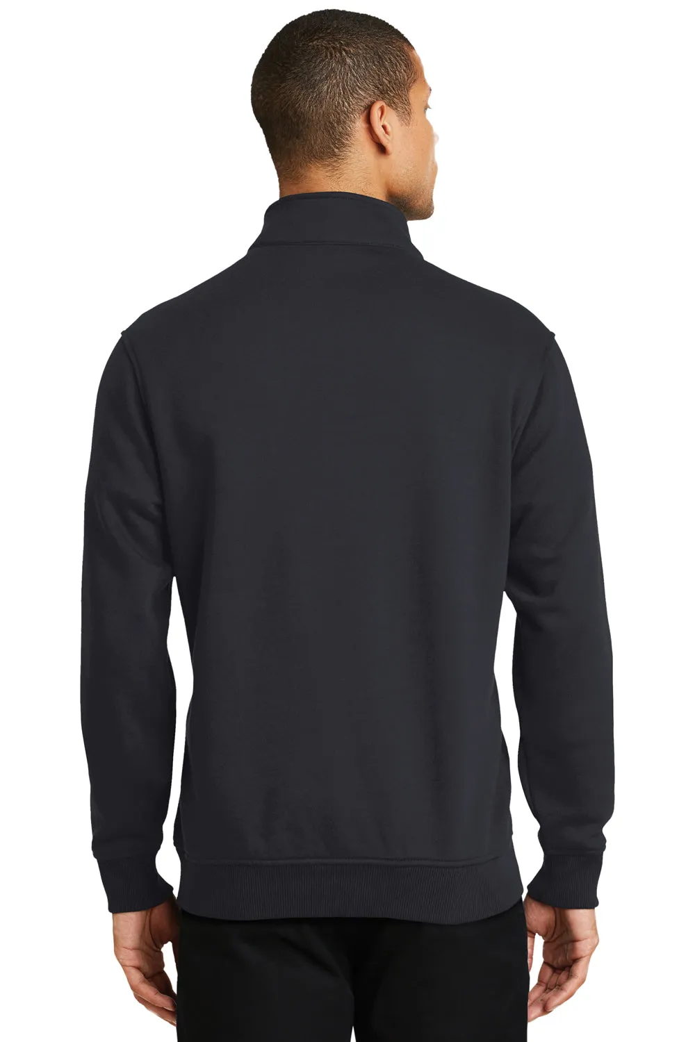 CornerStone Herren Fleece 1/4 Zip Sweatshirt mit Taschen - Dunkelmarineblau
