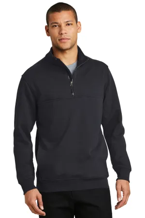 CornerStone Herren Fleece 1/4 Zip Sweatshirt mit Taschen - Dunkelmarineblau