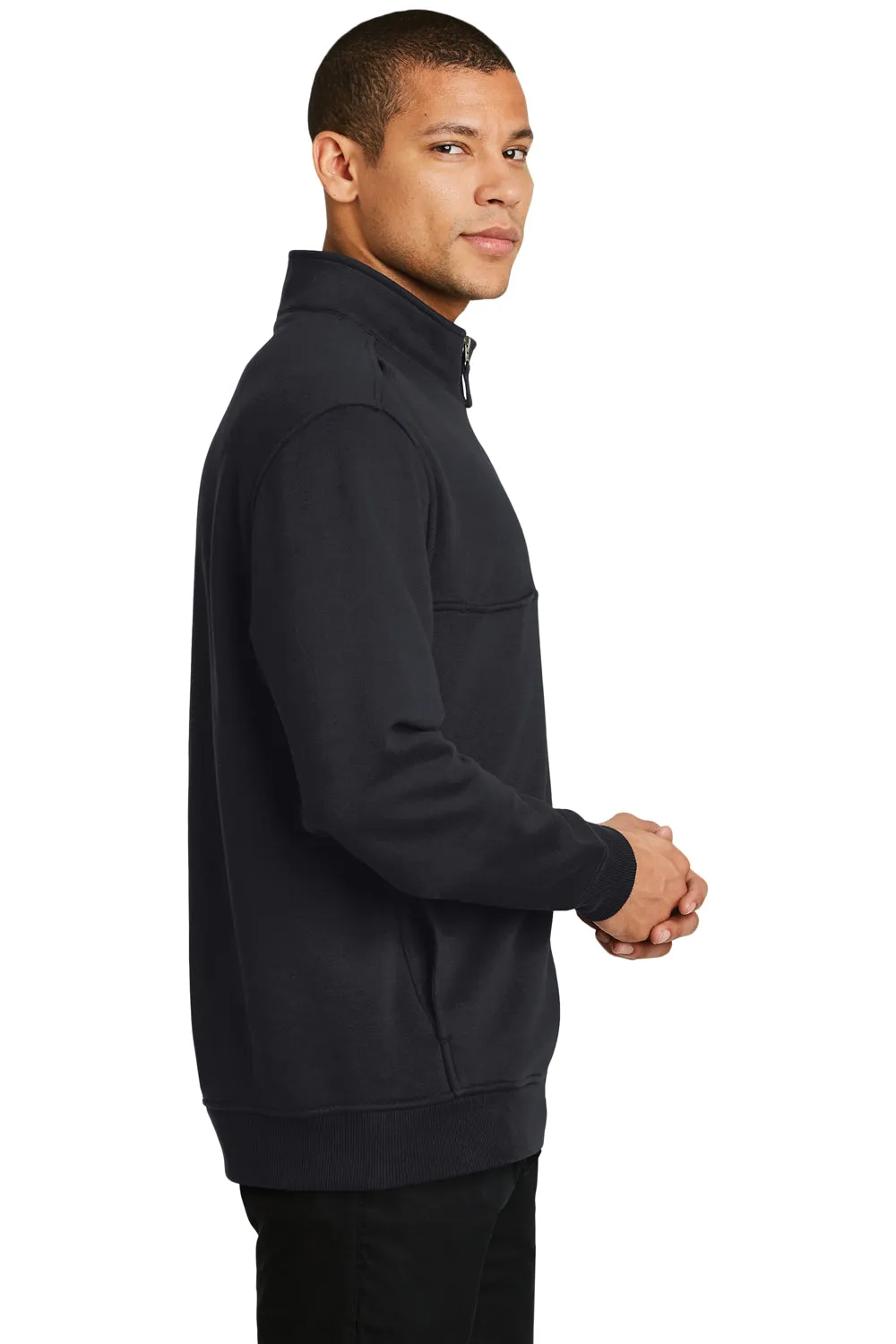 CornerStone Herren Fleece 1/4 Zip Sweatshirt mit Taschen - Dunkelmarineblau