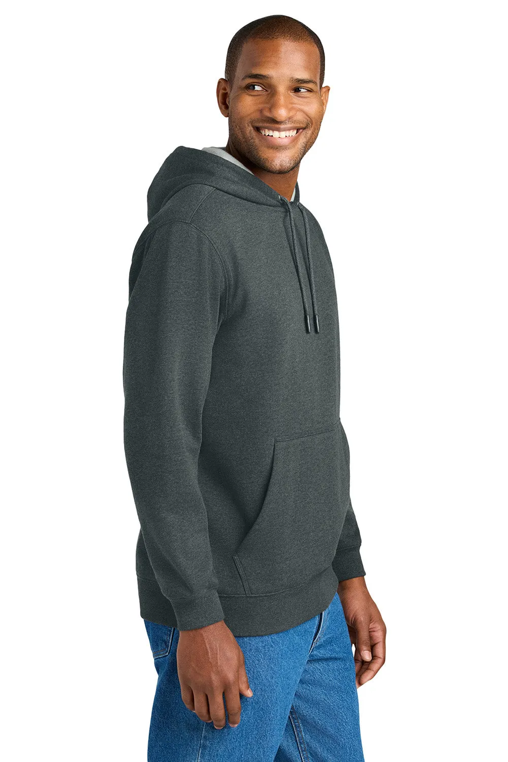 CornerStone Herren Robustes Fleece Kapuzenpullover Hoodie mit Kangaroo-Tasche - Heather Charcoal Grau
