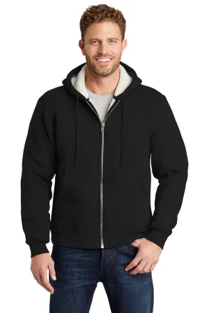 CornerStone Herren wasserabweisender Fleece-Fullzip-Hoodie mit Kapuze und Taschen - Schwarz