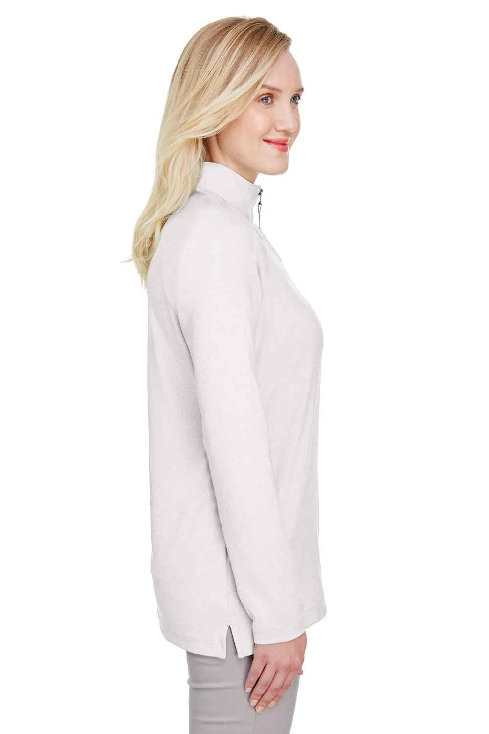 Devon & Jones Damen CrownLux Clubhouse Performance Feuchtigkeitstransportierendes 1/4-Zip Sweatshirt - Silbergrau