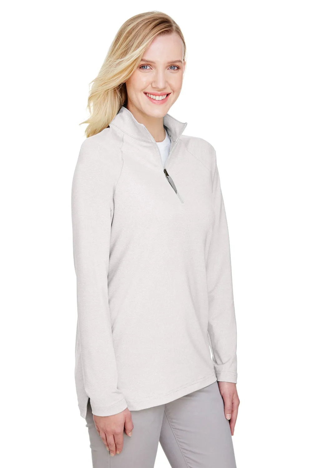 Devon & Jones Damen CrownLux Clubhouse Performance Feuchtigkeitstransportierendes 1/4-Zip Sweatshirt - Silbergrau