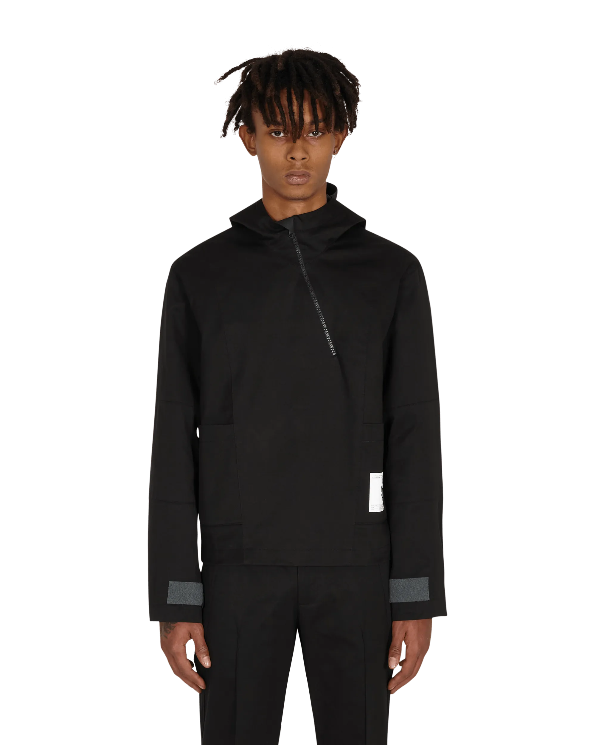 Diagonaler Yuma Anorak Schwarz