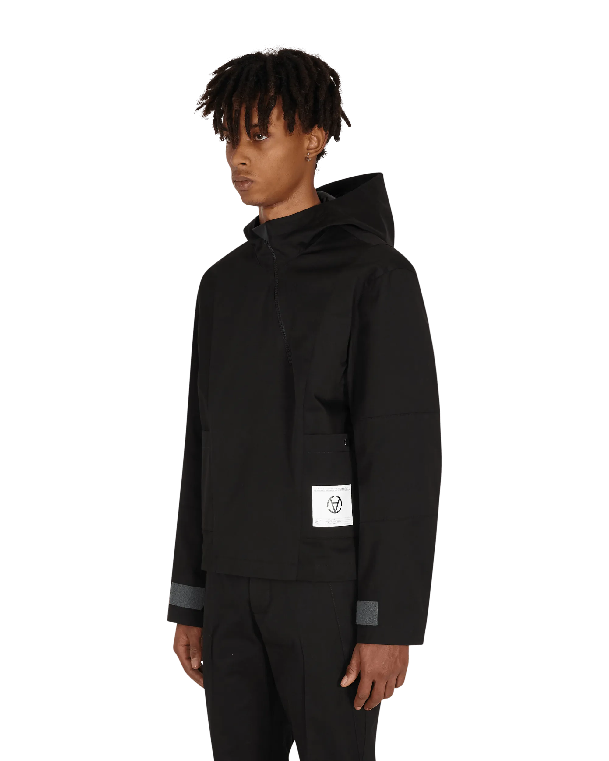 Diagonaler Yuma Anorak Schwarz