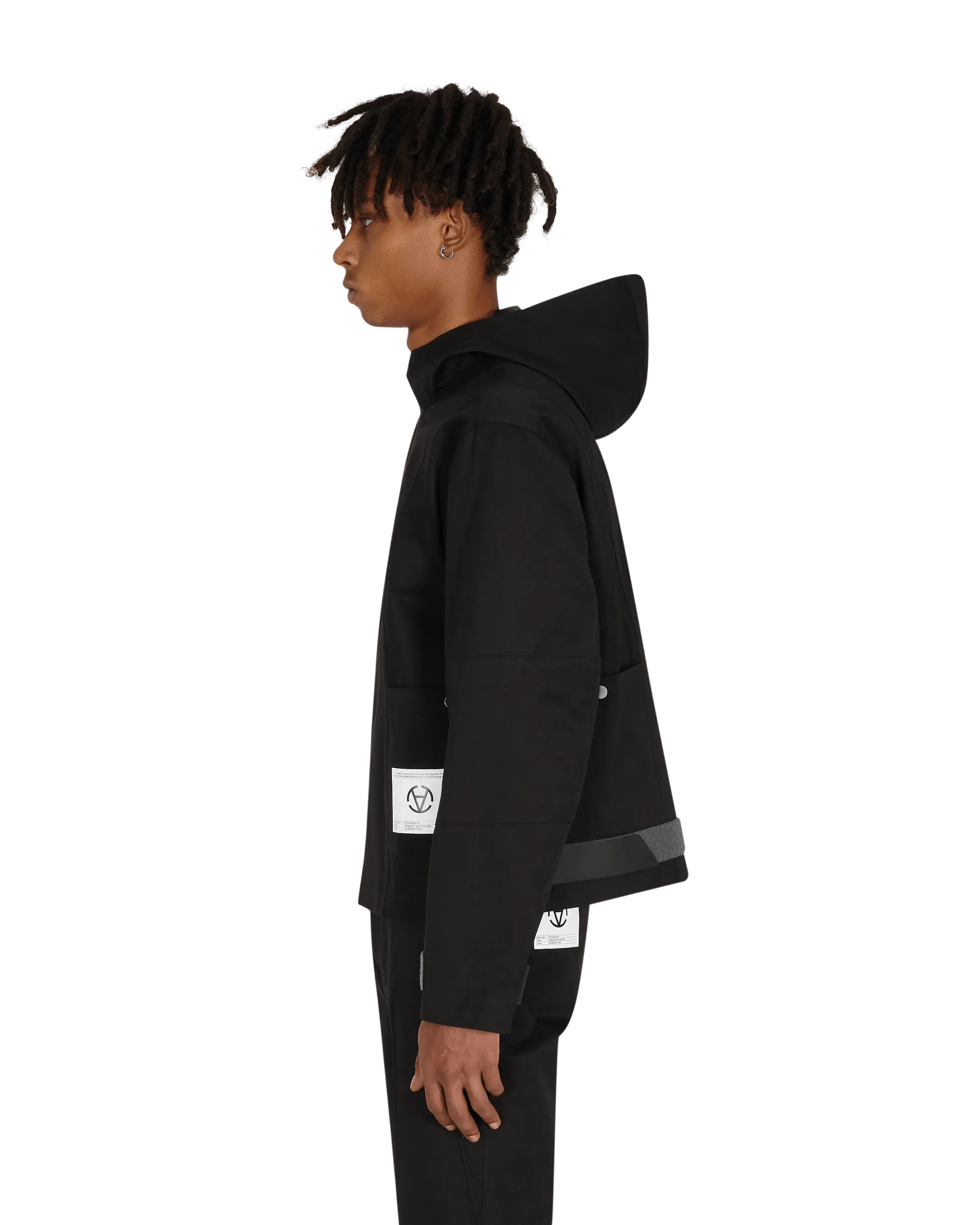 Diagonaler Yuma Anorak Schwarz