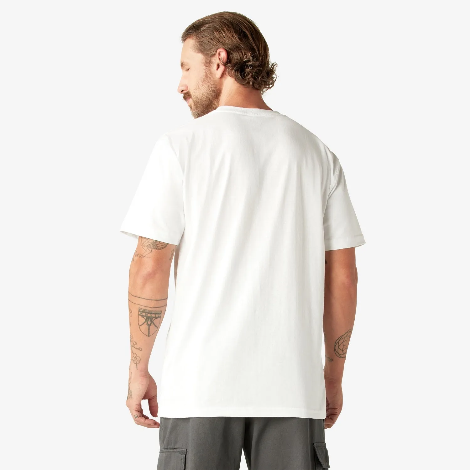 Dickies Herren Schweres Kurzarm T-Shirt mit Tasche_Weiß Dickies Kleidung