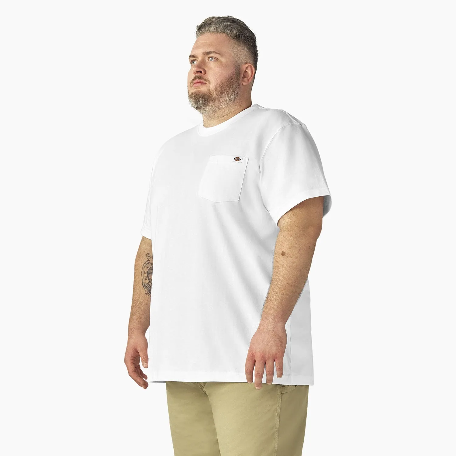 Dickies Herren Schweres Kurzarm T-Shirt mit Tasche_Weiß Dickies Kleidung