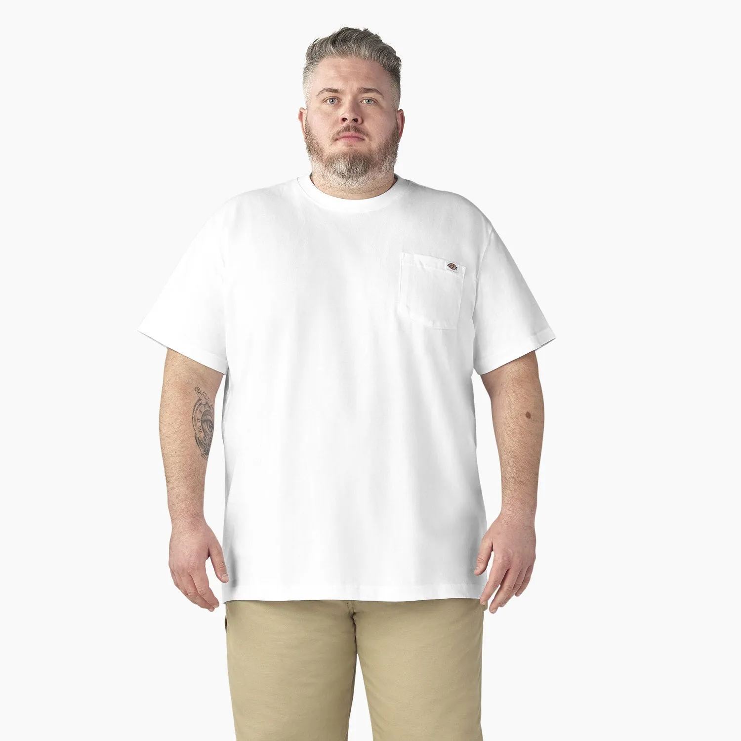 Dickies Herren Schweres Kurzarm T-Shirt mit Tasche_Weiß Dickies Kleidung