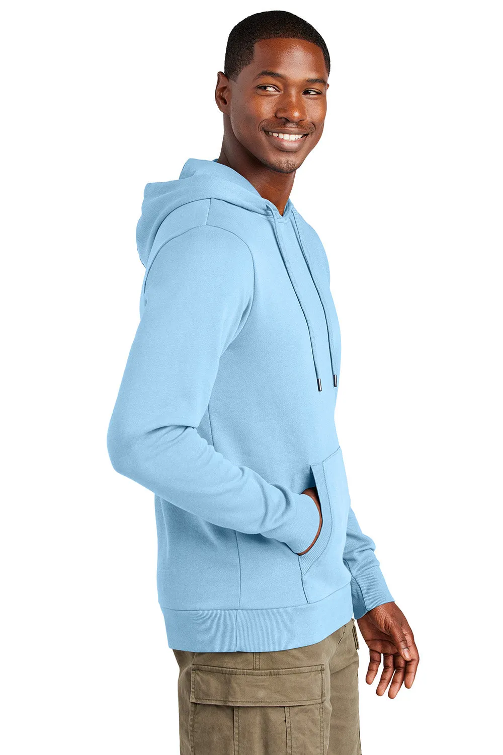Herrenbezirk Wasch-Fleece Kapuzenpullover Hoodie mit Beuteltasche - Heritage Blau