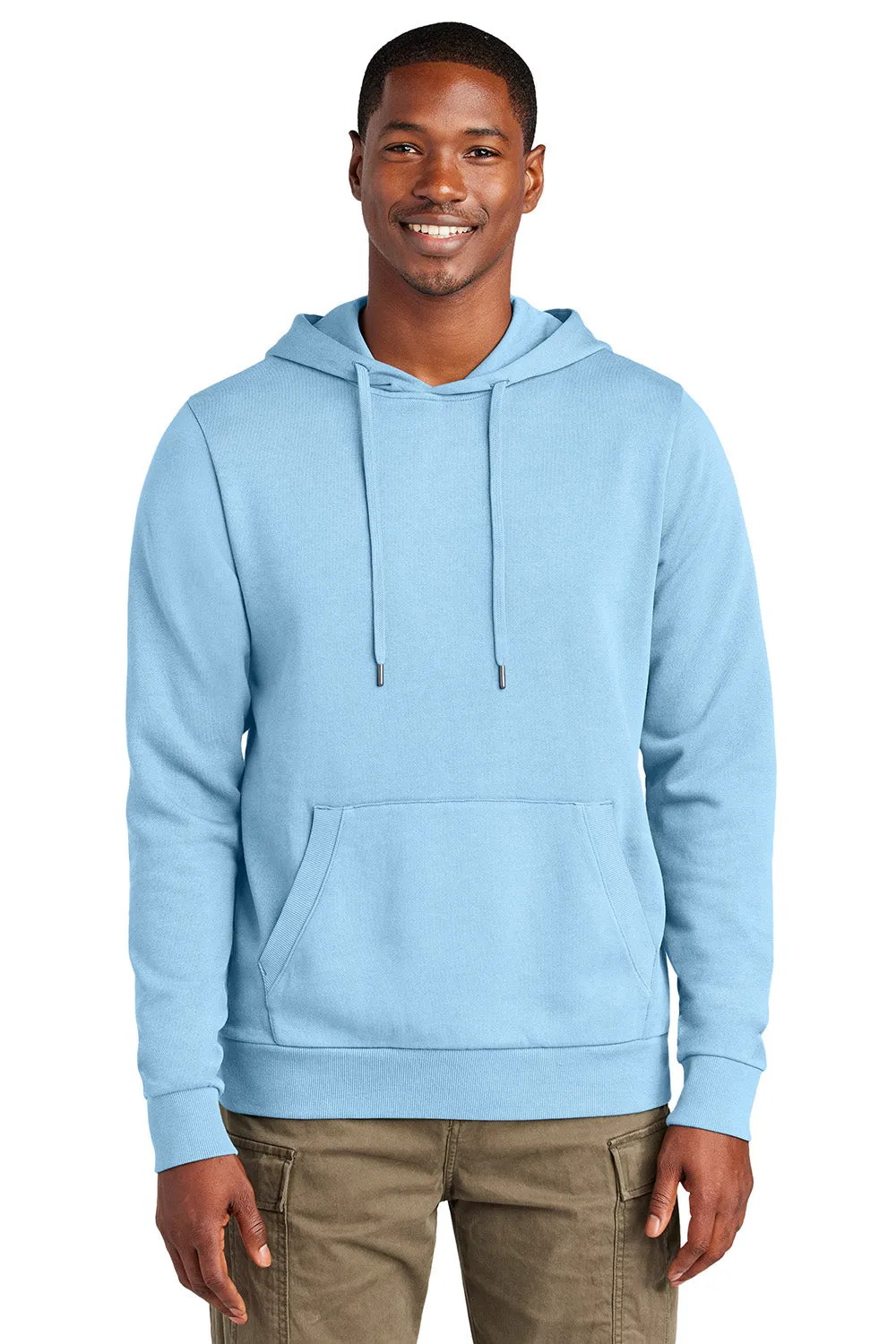 Herrenbezirk Wasch-Fleece Kapuzenpullover Hoodie mit Beuteltasche - Heritage Blau