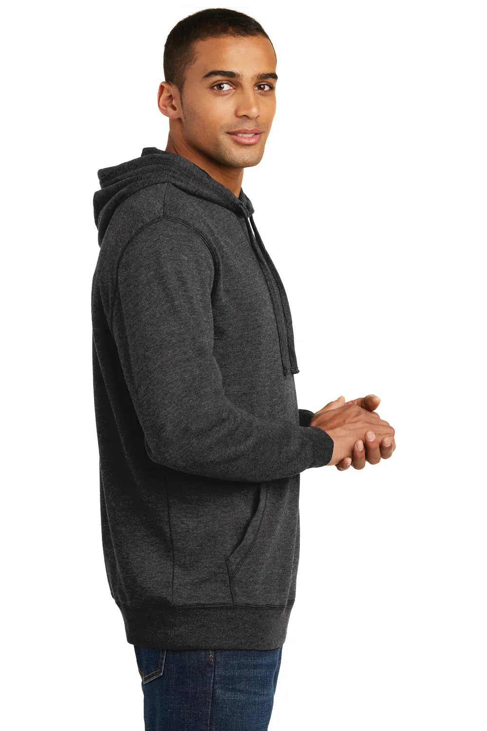 District Herren Fleece Kapuzenpullover mit Kangaroo-Tasche - Heather Schwarz