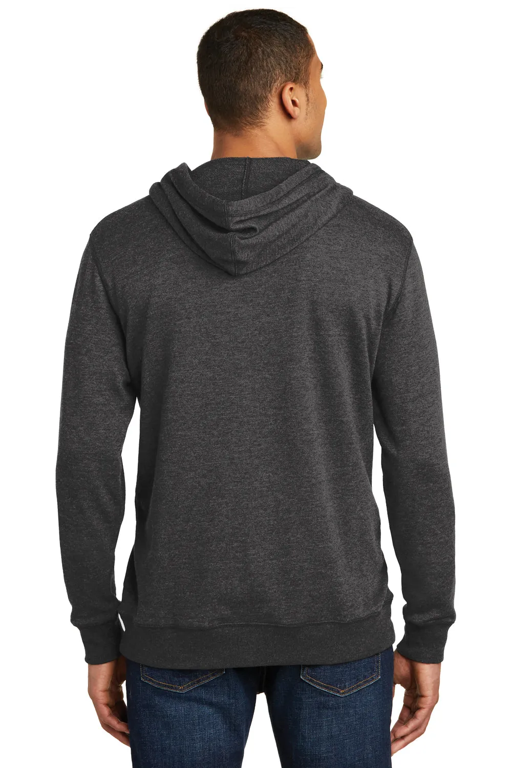 District Herren Fleece Kapuzenpullover mit Kangaroo-Tasche - Heather Schwarz