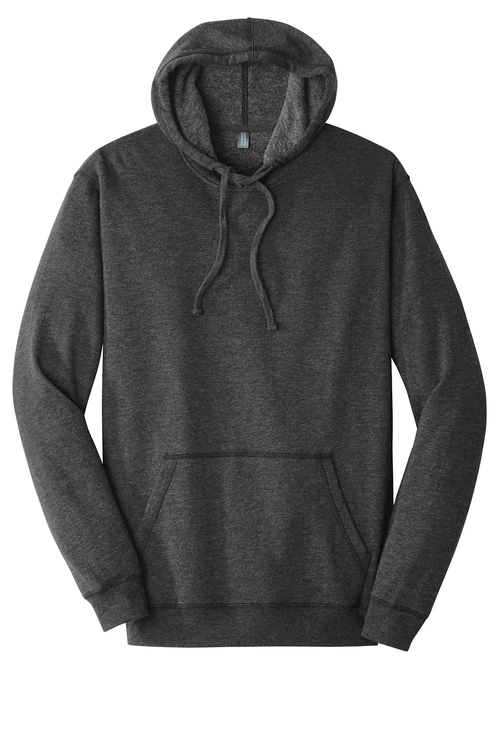 District Herren Fleece Kapuzenpullover mit Kangaroo-Tasche - Heather Schwarz