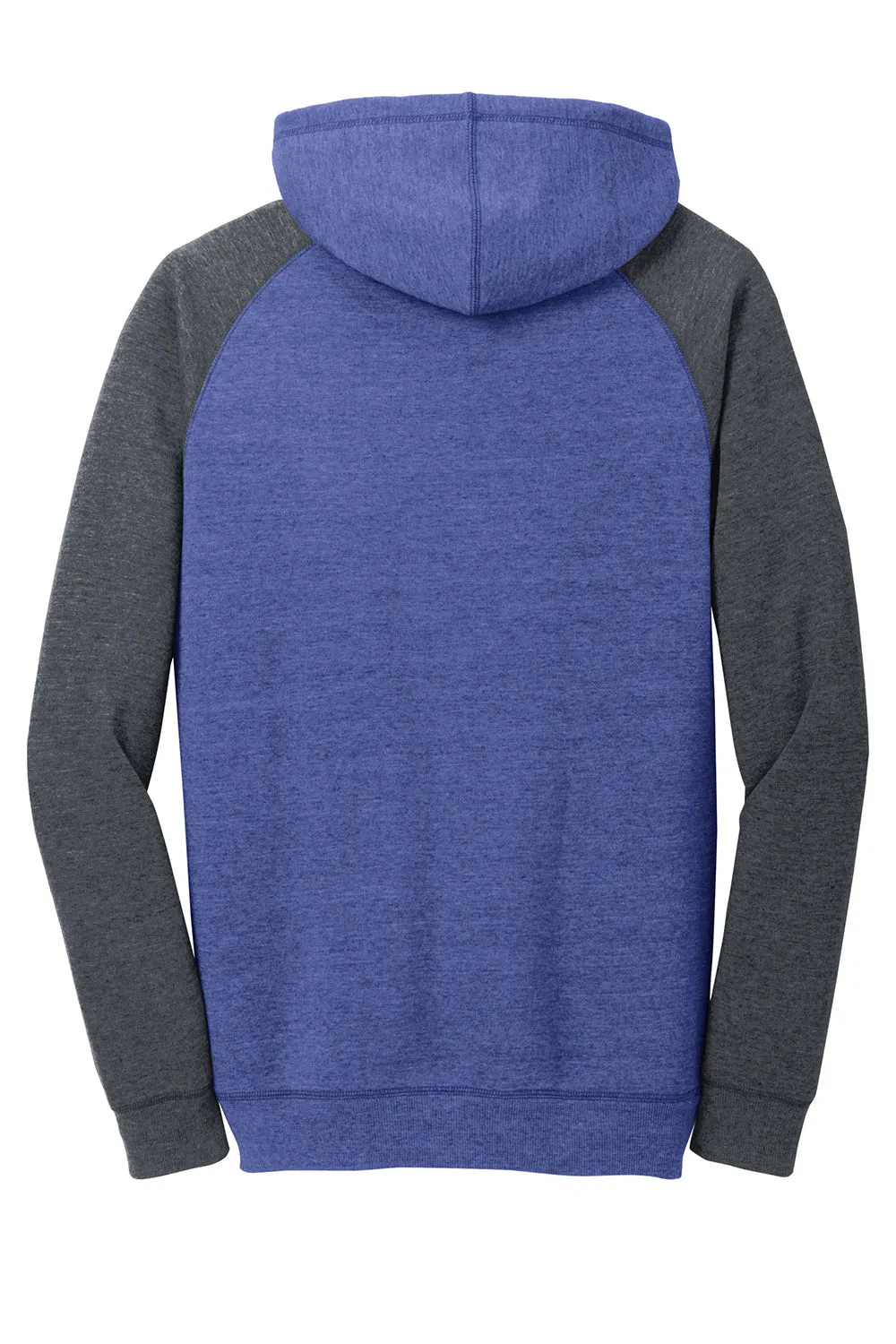 District Herren Fleece Kapuzenpullover mit Kangaroo-Tasche - Meliertes Tiefkönigsblau/Grau