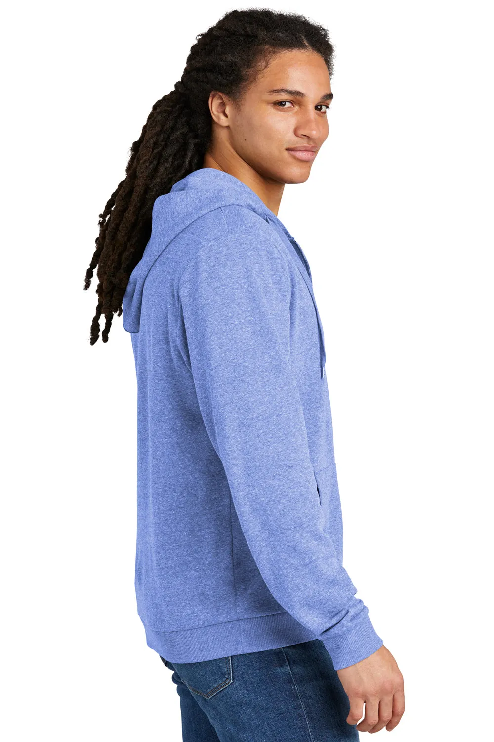 District Herren Perfekt Tri Fleece Full Zip Kapuzenpullover Hoodie mit Taschen - Royal Blue Frost