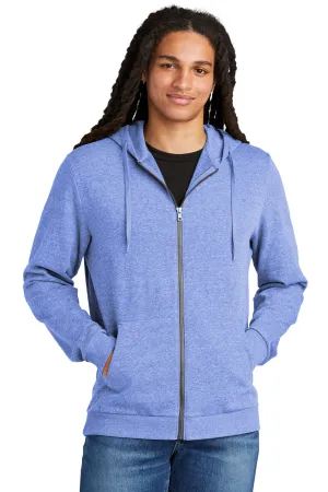 District Herren Perfekt Tri Fleece Full Zip Kapuzenpullover Hoodie mit Taschen - Royal Blue Frost