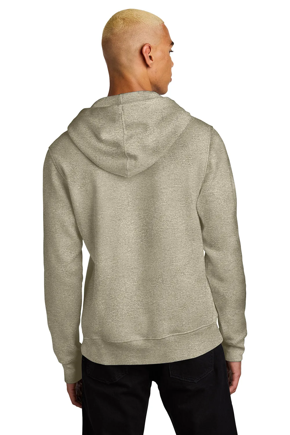 District Herren Perfektes Gewicht Fleece Kapuzenpullover Hoodie mit Beuteltasche - Heather Latte Braun