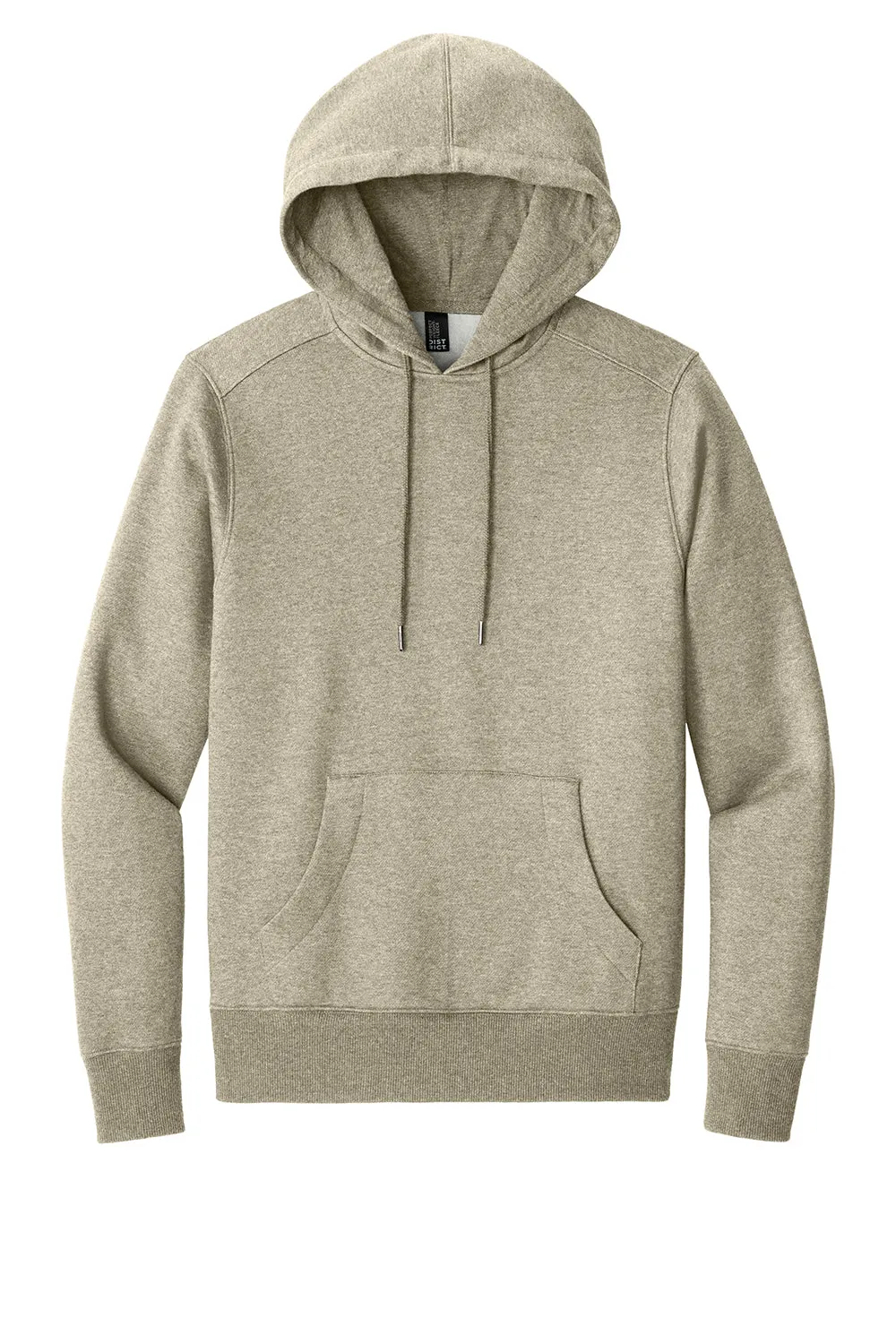 District Herren Perfektes Gewicht Fleece Kapuzenpullover Hoodie mit Beuteltasche - Heather Latte Braun
