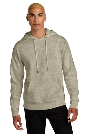 District Herren Perfektes Gewicht Fleece Kapuzenpullover Hoodie mit Beuteltasche - Heather Latte Braun