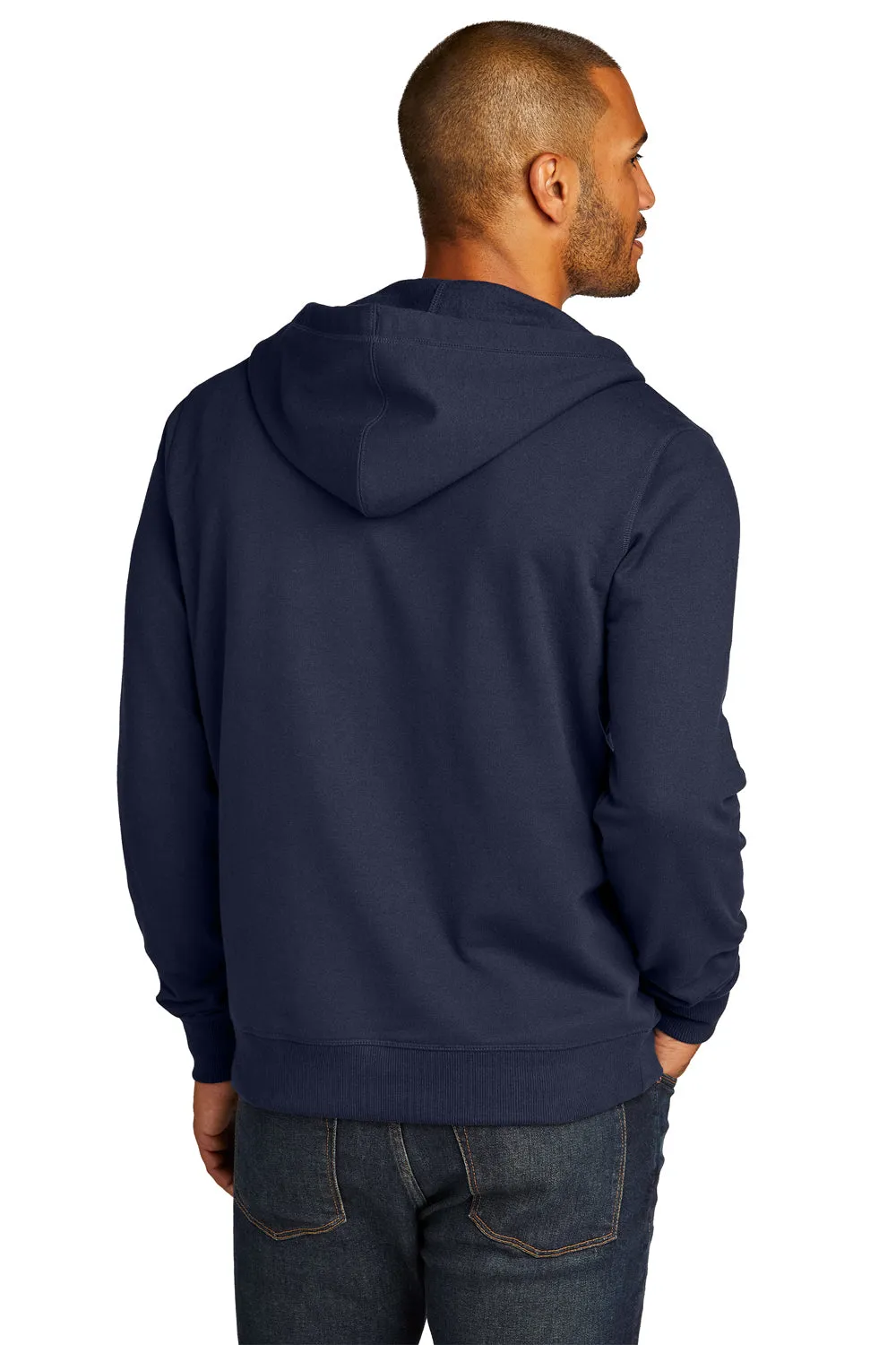 District Mens Re-Fleece Full-Zip Kapuzenpullover mit Taschen - Echt Marineblau