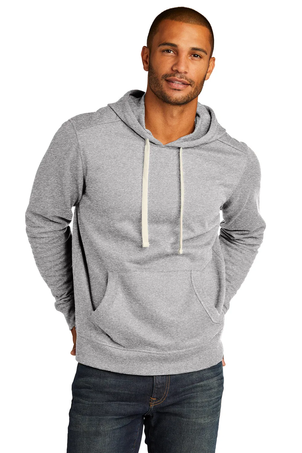 District Mens Re-Fleece Kapuzenpullover mit Kangaroo-Tasche - Heather Hellgrau