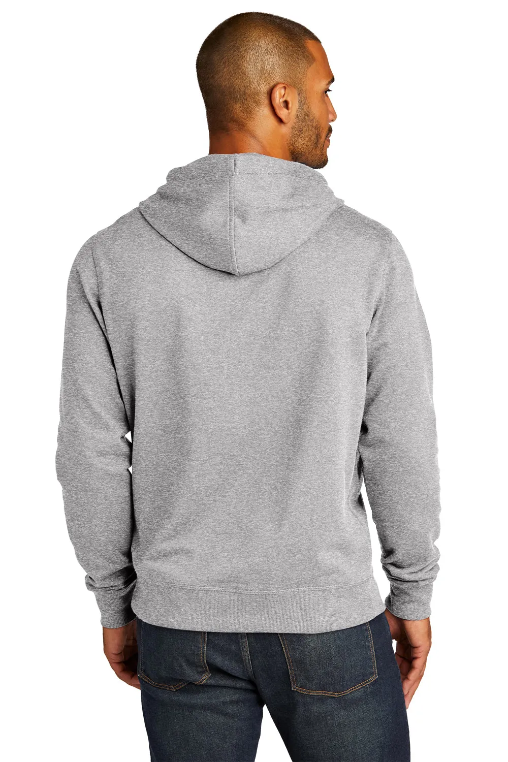 District Mens Re-Fleece Kapuzenpullover mit Kangaroo-Tasche - Heather Hellgrau