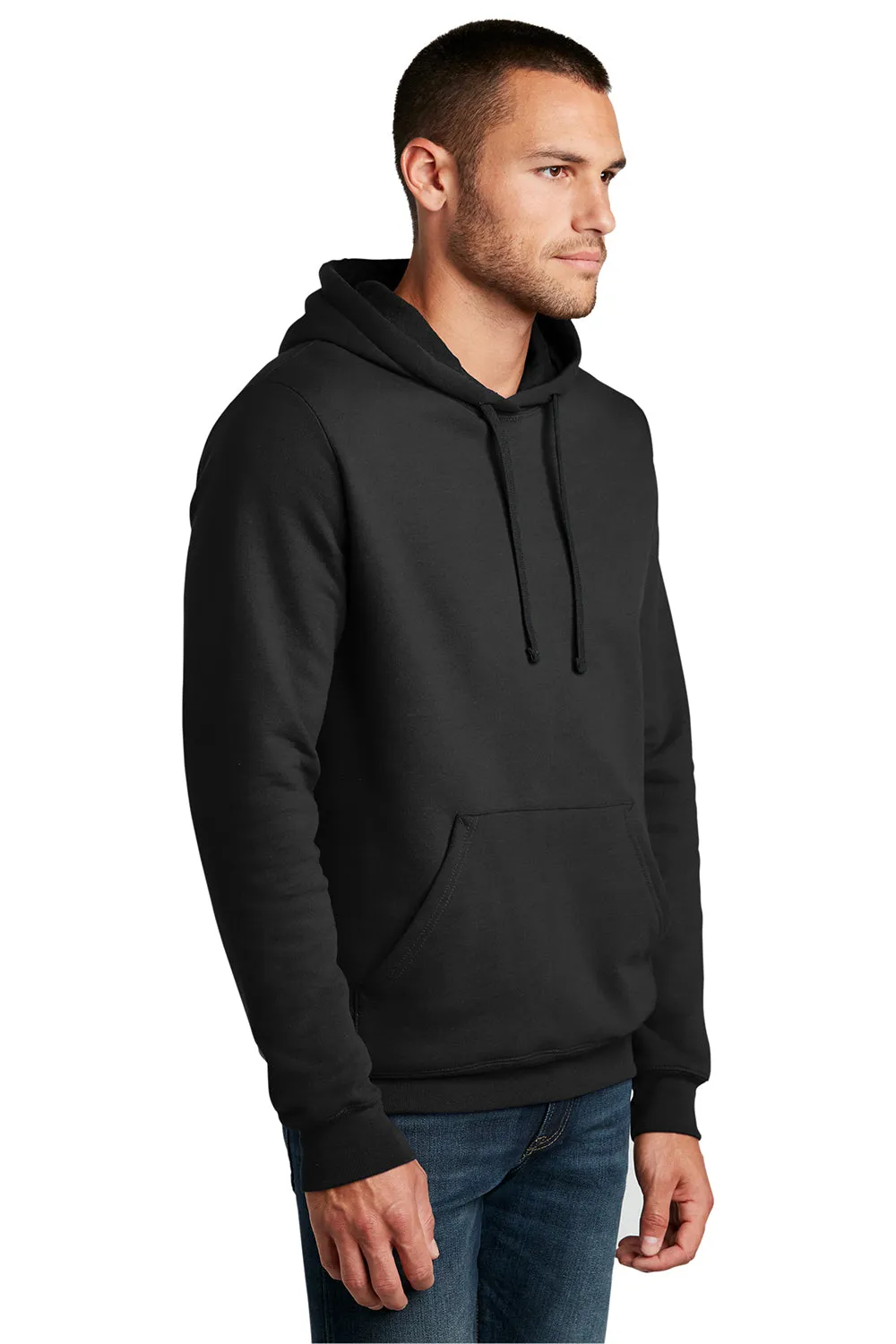 District Herren The Concert Fleece Kapuzenpullover Hoodie mit Kangaroo-Tasche - Schwarz
