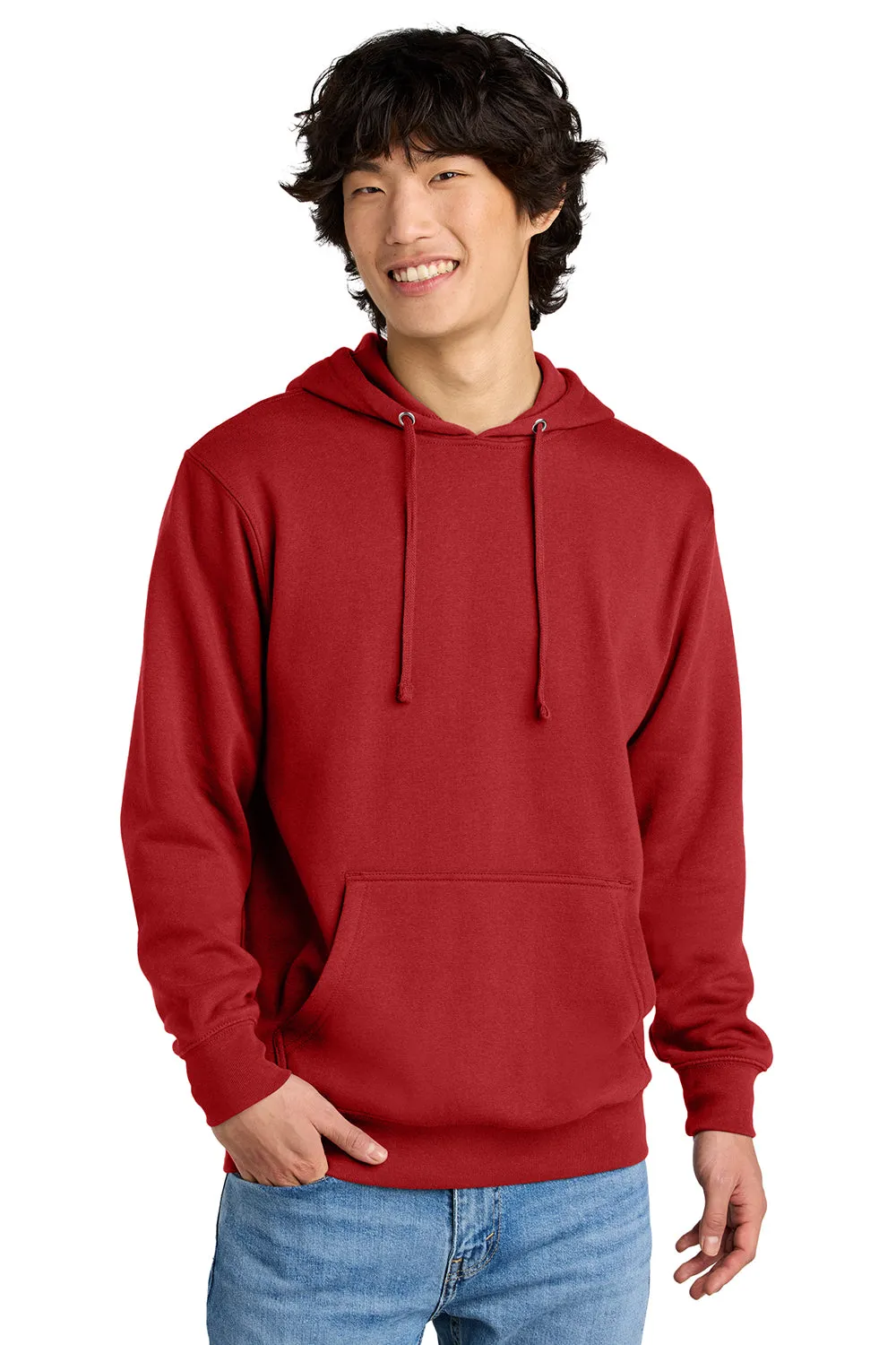 District Herren Sehr Wichtiger Fleece Kapuzenpullover Hoodie mit Kangaroo-Tasche - Klassisches Rot