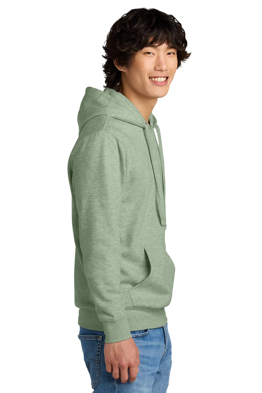 District Herren Sehr Wichtiger Fleece Kapuzenpullover Hoodie mit Kangaroo-Tasche - Heather Staubiger Salbei