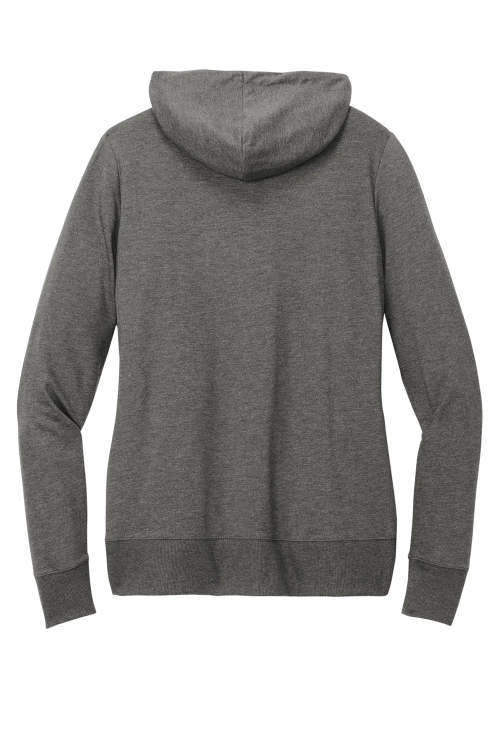 Damen French Terry Kapuzenpullover mit Reißverschluss und Taschen - Gewaschener Kohlegrau