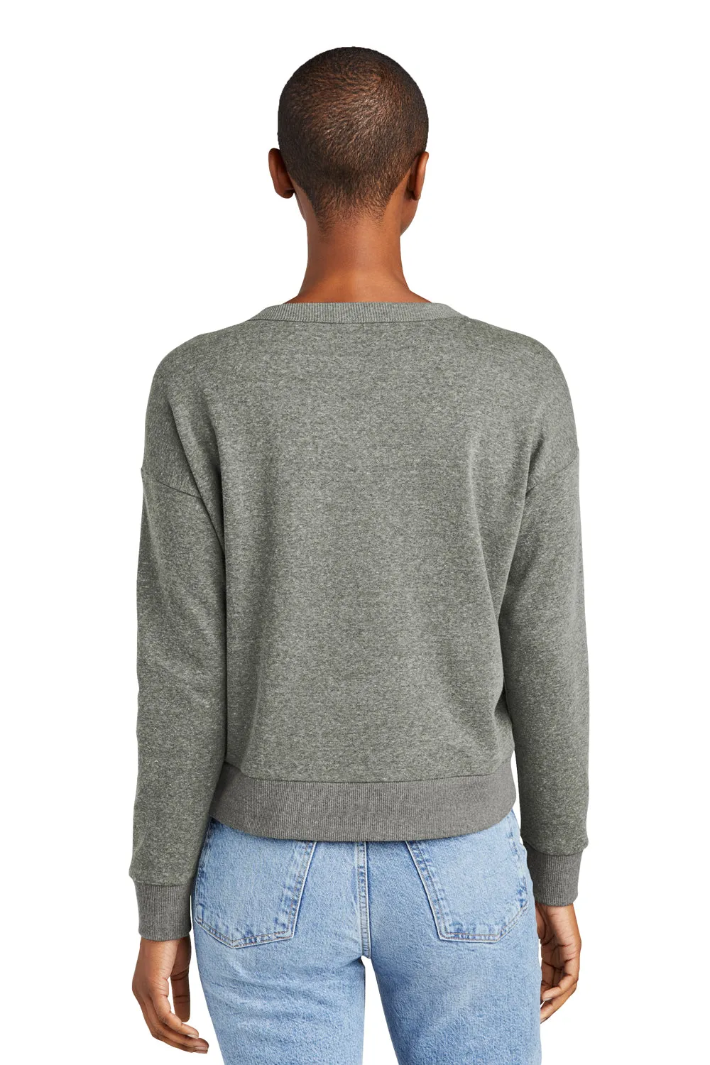District Damen Perfektes Tri-Fleece V-Ausschnitt Sweatshirt - Heather Charcoal Grey