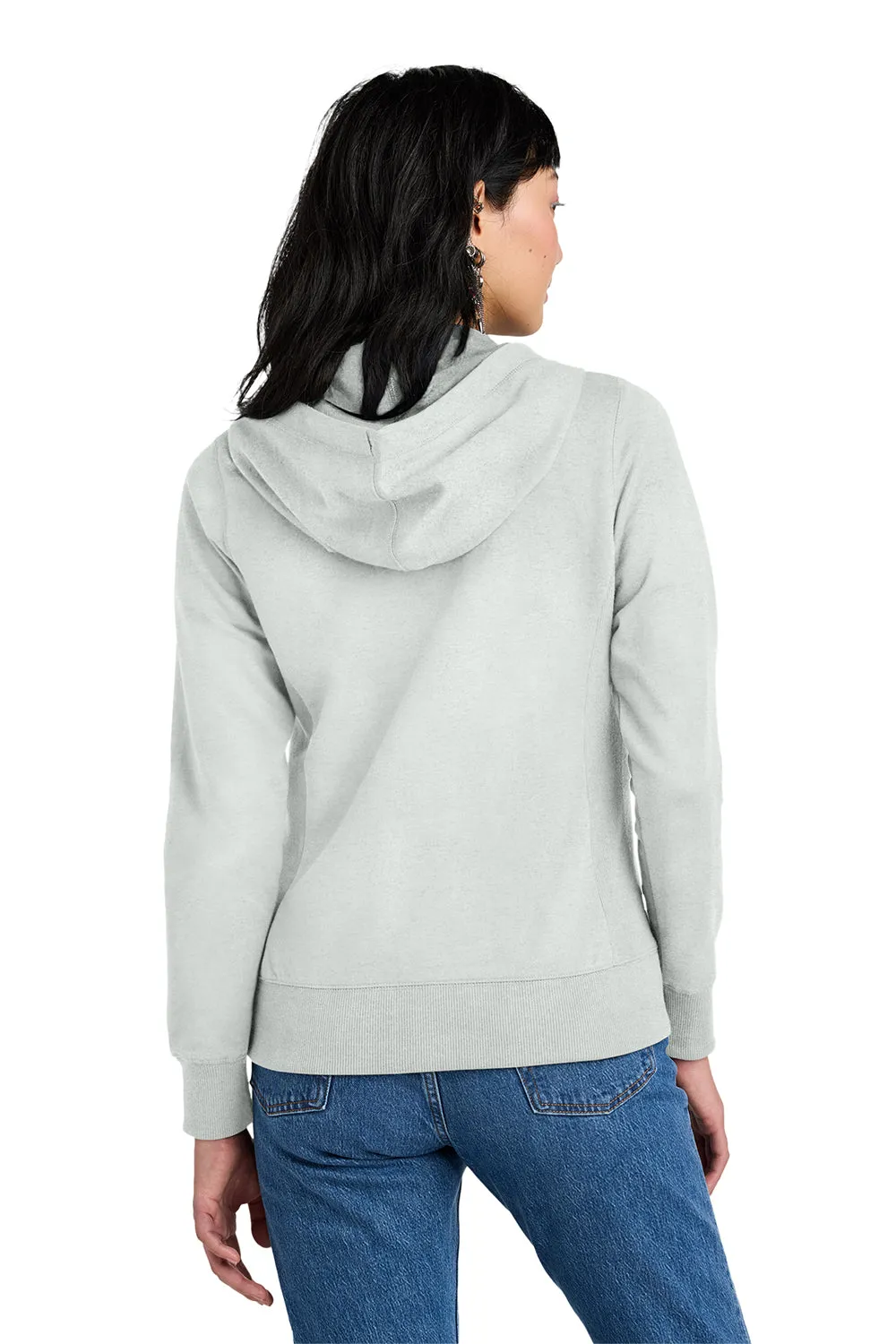 District Damen Re-Fleece Full-Zip Kapuzenpullover mit Taschen - Aschgrau
