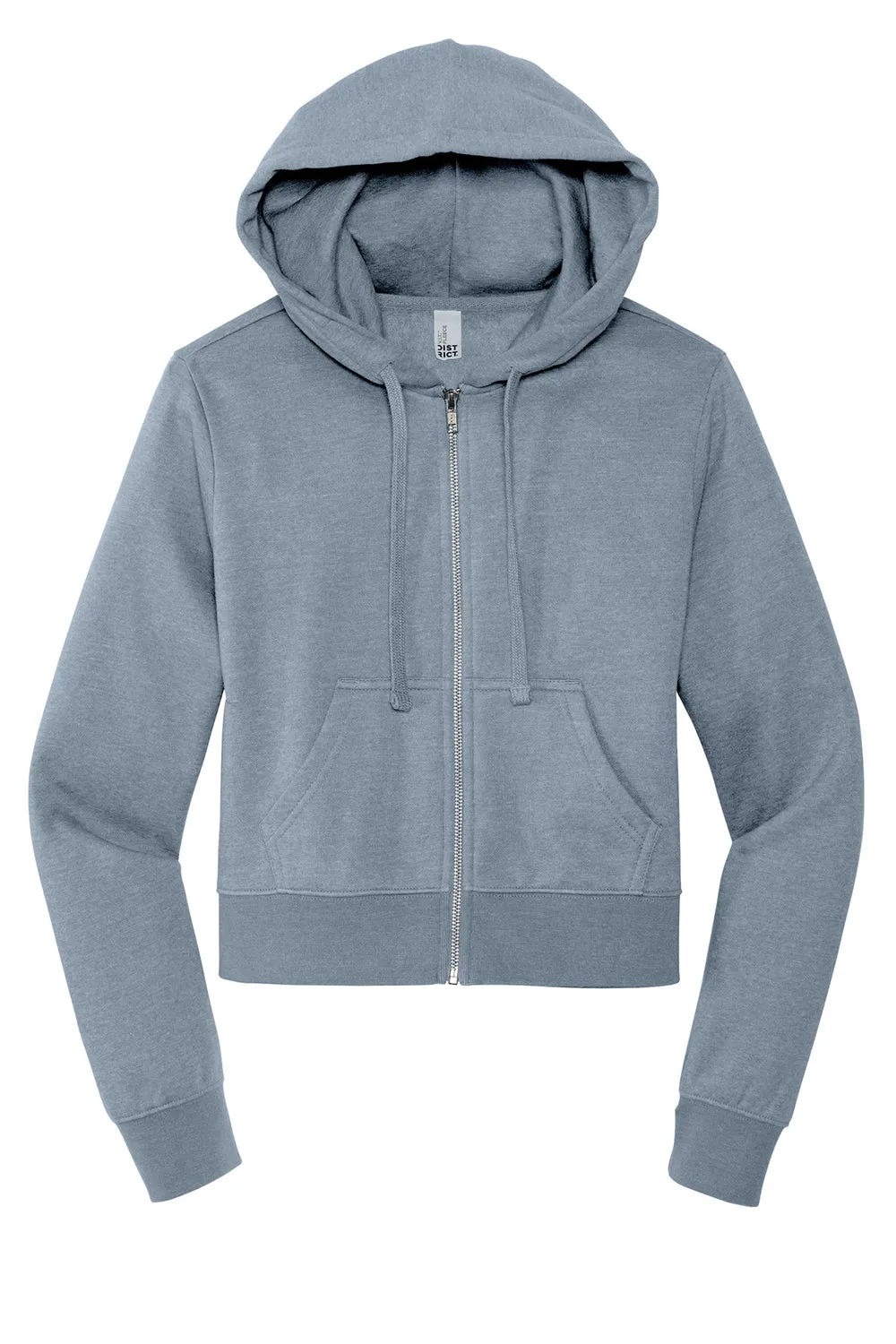District Damen V.I.T. Fleece Full-Zip Kapuzenpullover mit Taschen - Heather Flint Blau
