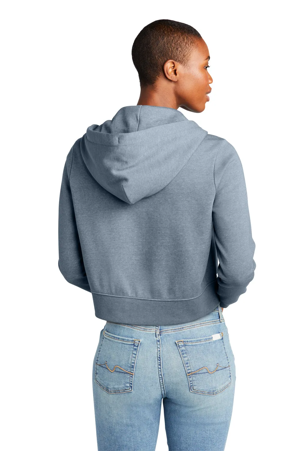 District Damen V.I.T. Fleece Full-Zip Kapuzenpullover mit Taschen - Heather Flint Blau