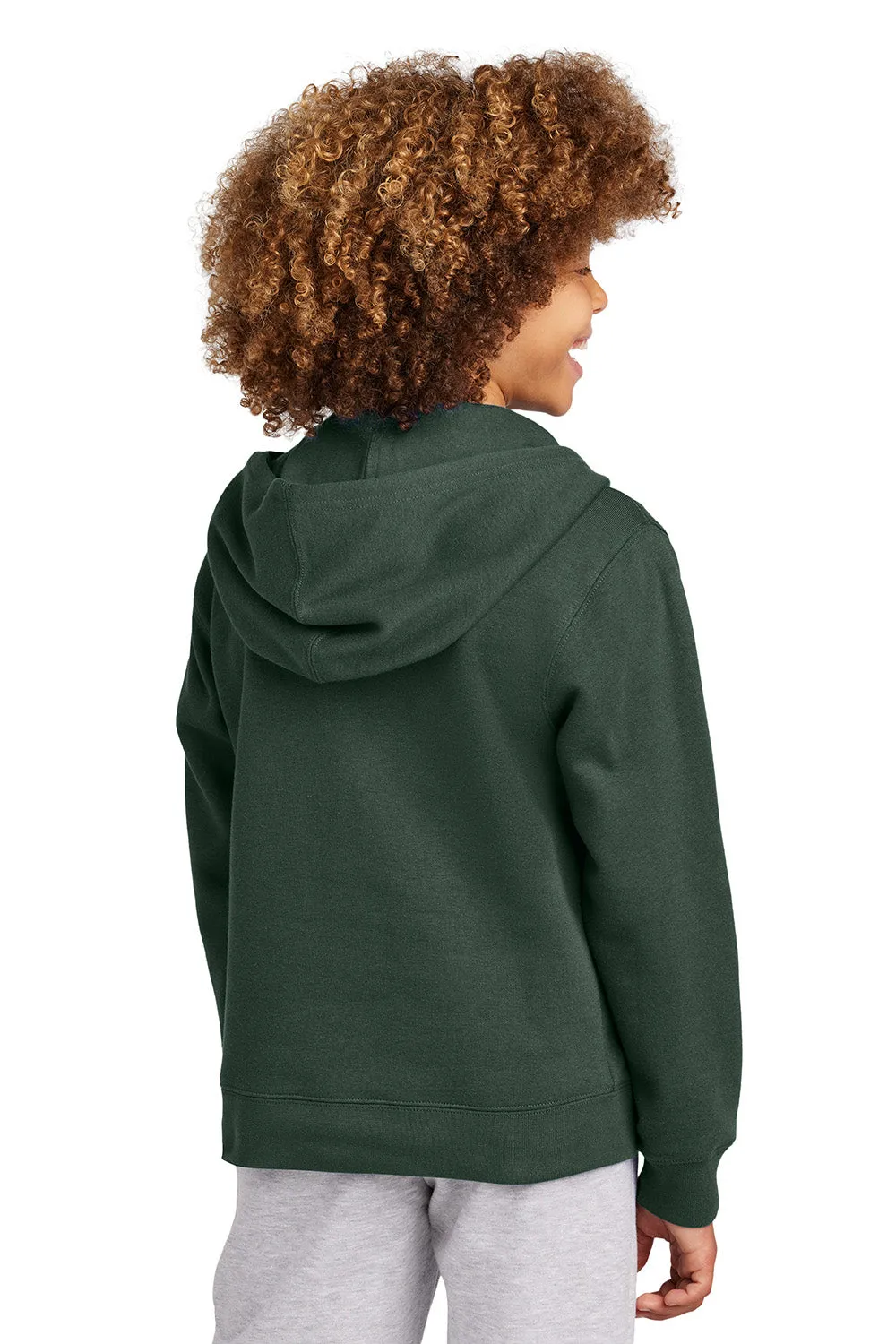 District Youth V.I.T. Fleece Full-Zip Kapuzenpullover mit Taschen - Waldgrün