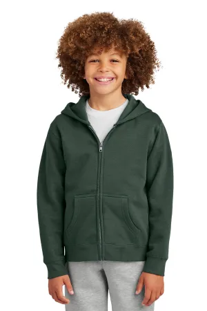 District Youth V.I.T. Fleece Full-Zip Kapuzenpullover mit Taschen - Waldgrün