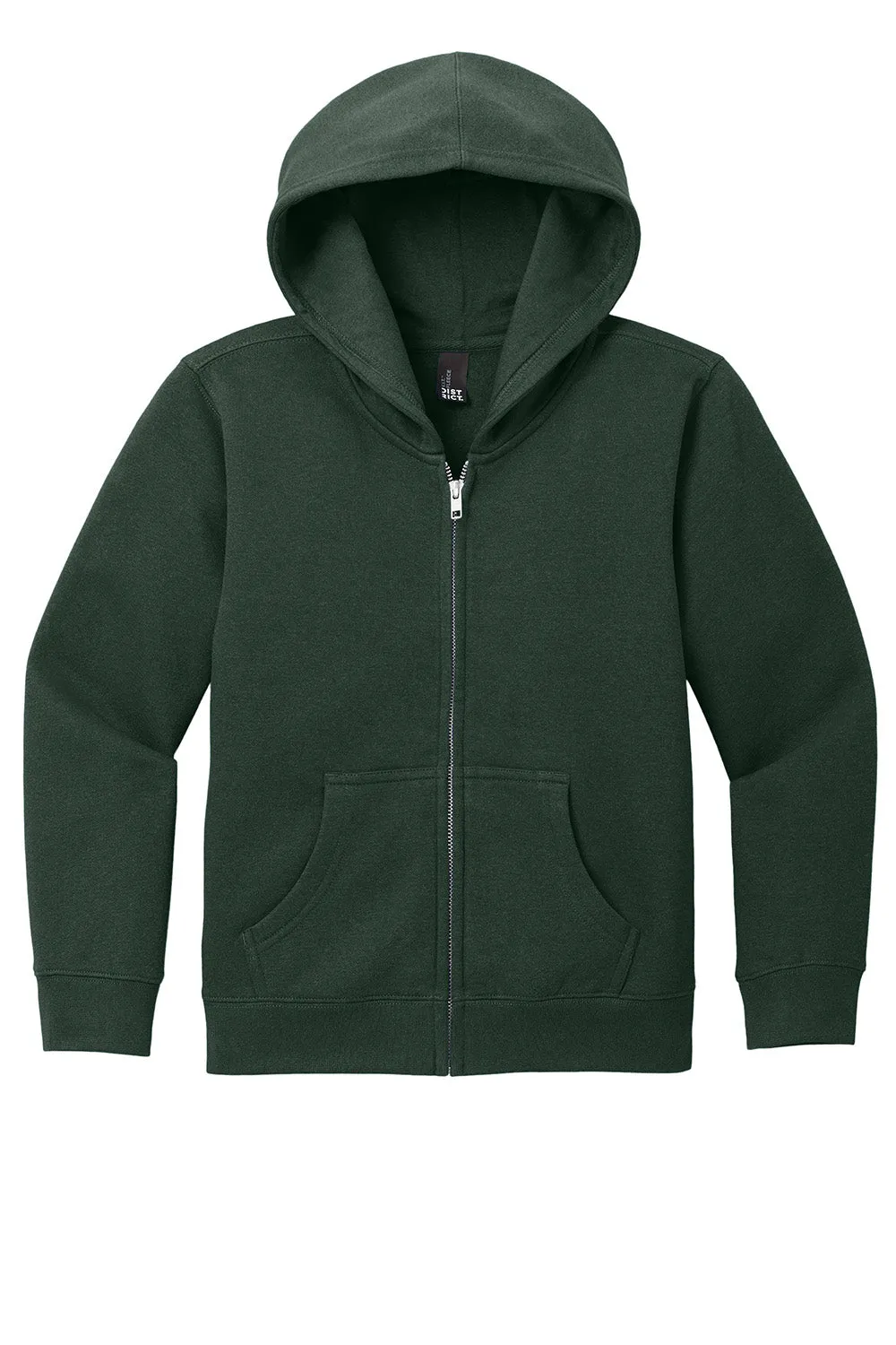 District Youth V.I.T. Fleece Full-Zip Kapuzenpullover mit Taschen - Waldgrün