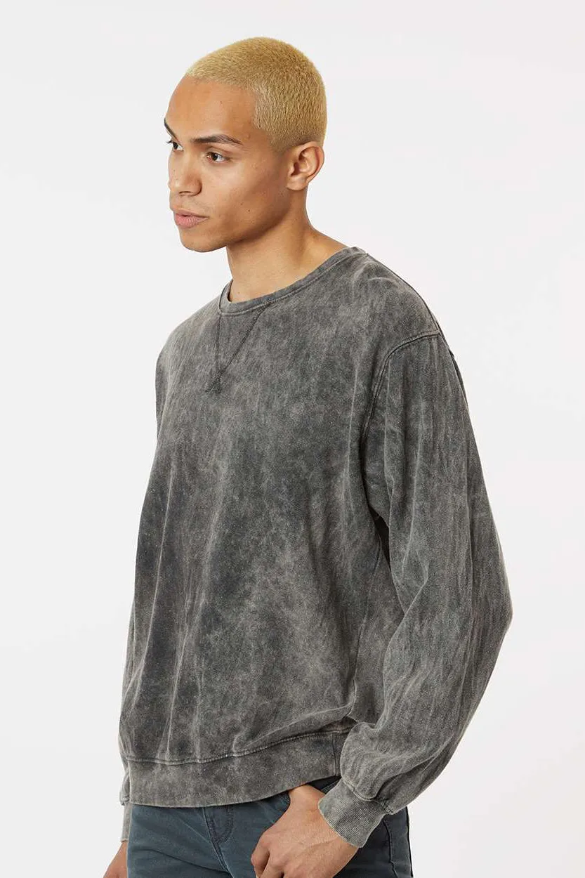 Dyenomite Herren Premium Fleece Mineral Wash Crewneck Sweatshirt - Grau Mineral Wash