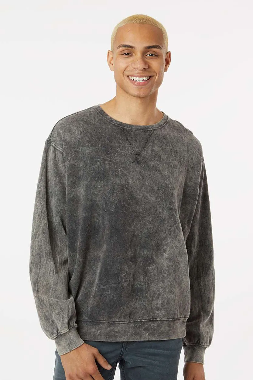 Dyenomite Herren Premium Fleece Mineral Wash Crewneck Sweatshirt - Grau Mineral Wash
