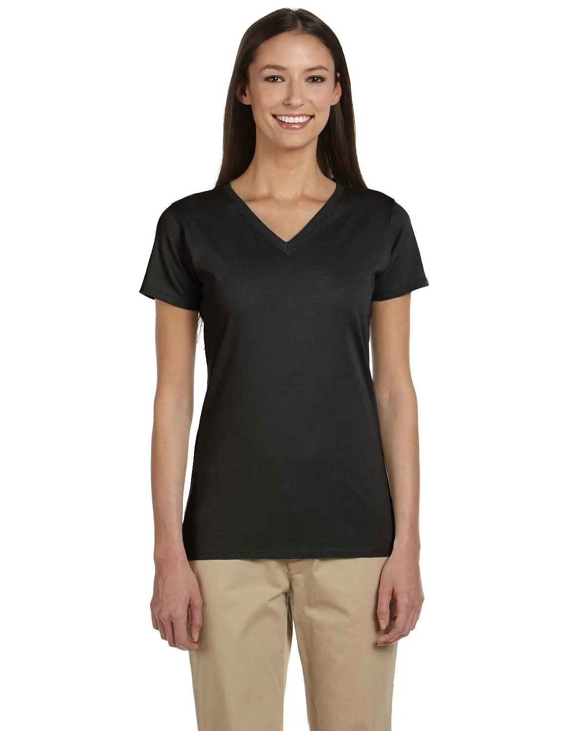 econscious EC3052 Damen 100% Bio-Baumwolle Kurzarm-T-Shirt mit V-Ausschnitt